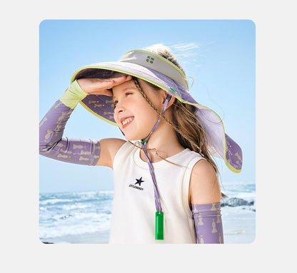 Children's Sun Hat Original Yarn Boys Girls Sunshade Hat Summer UV Protection Baby Sun Hat Open Top Wide Brim