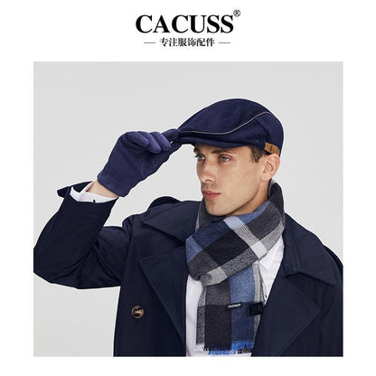 Men's Duckbill Cap Autumn Winter Retro Middle-aged Beret Elderly Hat Fashion Forward Cap Newsboy Hat