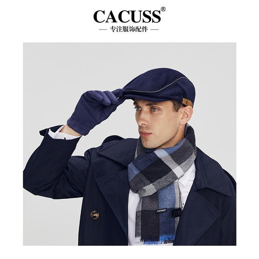 Men's Duckbill Cap Autumn Winter Retro Middle-aged Beret Elderly Hat Fashion Forward Cap Newsboy Hat