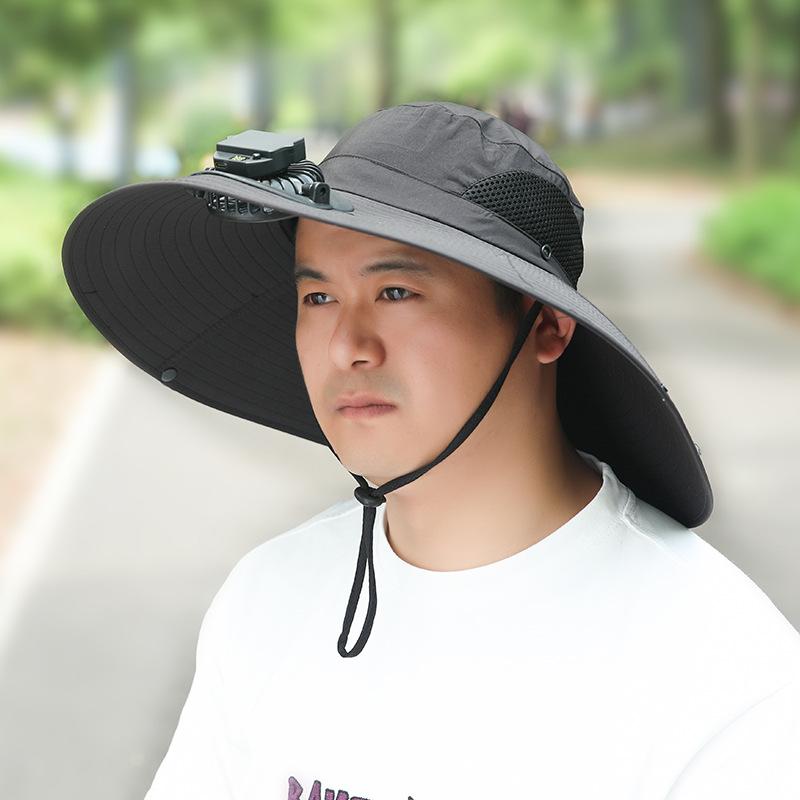 Summer Rechargeable Multi-Fan Hat Pastoral Outdoor Play Work Travel Sunshade Face Shield Wide Brim Sun Hat