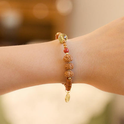 Original Rudraksha Bracelet Olivine Tea Crystal Agate Crystal Couple Bracelet