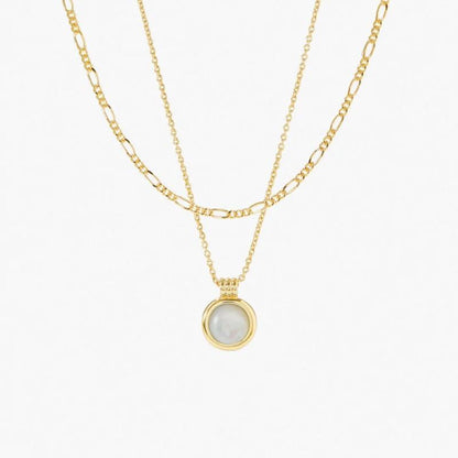 Titanium Steel Double Layer Series Minimalist Necklace Layered Clavicle Chain Star Zircon Stacking Women Color Retention 18K Gold Plated