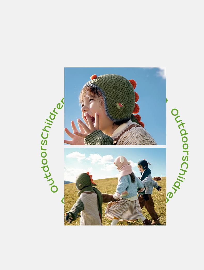 Baby Hat Autumn Winter Children Knitted Hat Ear Protection Baby Cute Girl Scarf Gloves Boy New Style