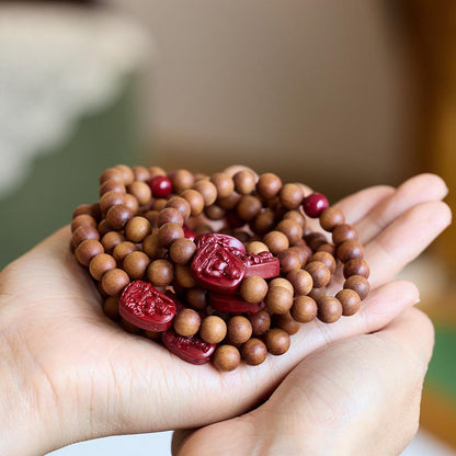 Milk Fragrance Barbie Sandalwood Twelve Zodiac Birth Year Bracelet Original Mine Purple Gold Cinnabar Birth Buddha Dragon Year Bracelet