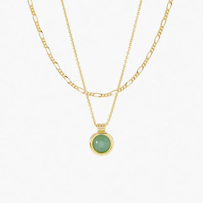 Titanium Steel Double Layer Series Minimalist Necklace Layered Clavicle Chain Star Zircon Stacking Women Color Retention 18K Gold Plated