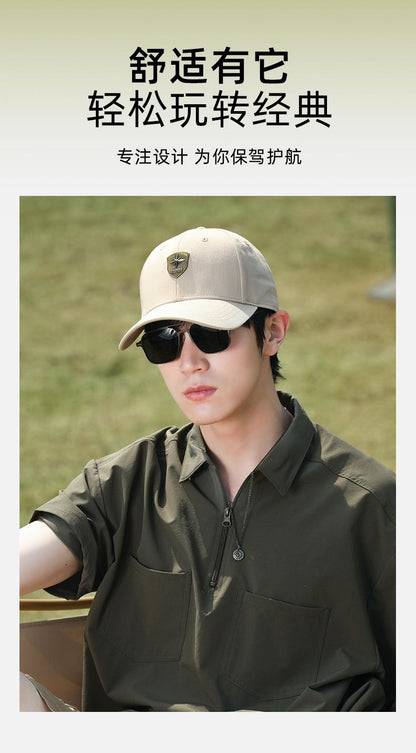 Men's Hard Top Baseball Cap Pure Cotton Comfortable Versatile Duckbill Cap Spring Summer Korean Style Large Head Circumference Hat