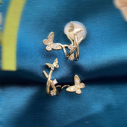 Painless Ear Clips No Piercing Women Small Cute Butterfly Elegant Mosquito Coil Earrings Ear Accessories No Piercing Needed