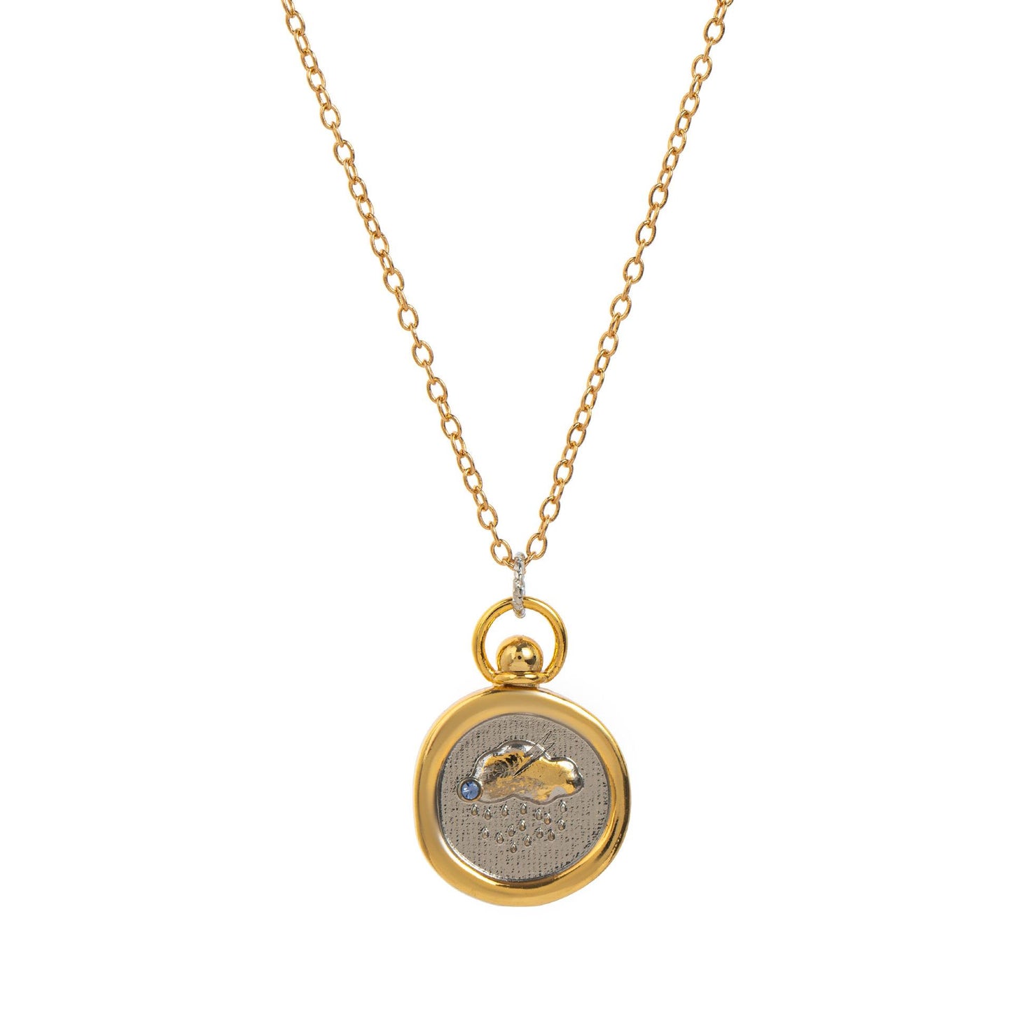 European and American 12 Zodiac Sign Stamp Color Retention Casting Plated 18K Gold Contrast Pendant Necklace for Women Twelve Zodiac Sign Necklace
