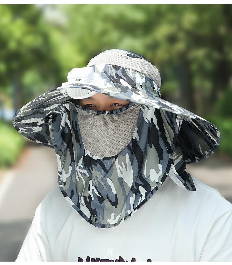 Summer Rechargeable Multi-Fan Hat Pastoral Outdoor Play Work Travel Sunshade Face Shield Wide Brim Sun Hat