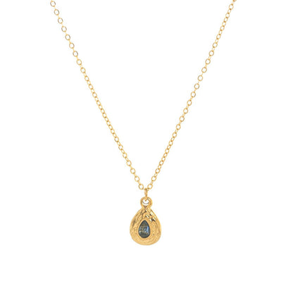 Titanium Steel Color Retention In Stock December Birthstone Irregular Pendant Necklace Round Coin Necklace