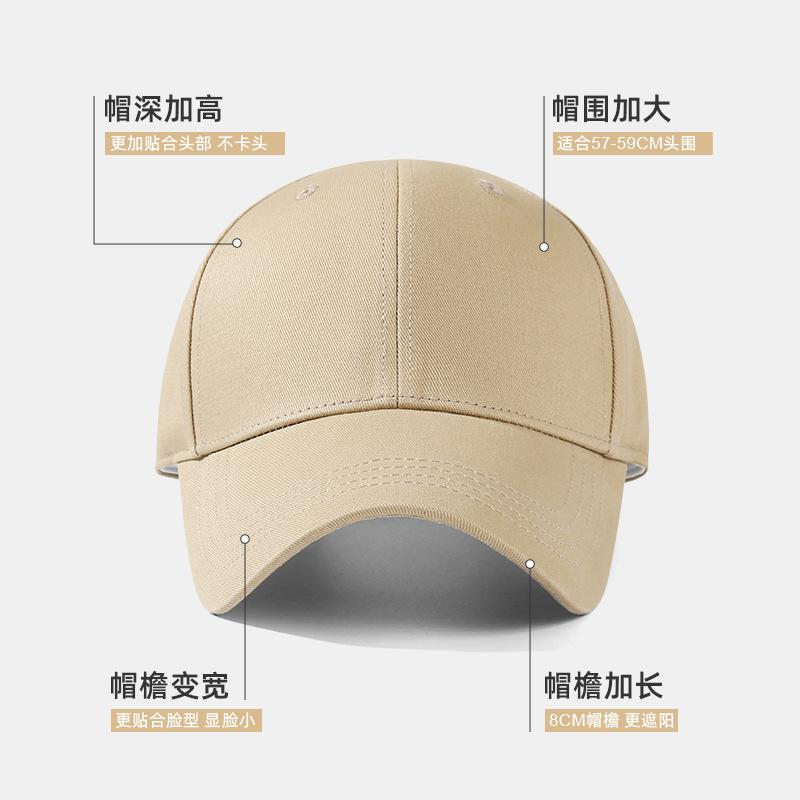 High-Quality Large Head Circumference Hat, Enlarged and Deepened, Spring and Summer Duckbill Cap for Women, Korean Style Baseball Cap with Wide Brim, Sunshade Hat