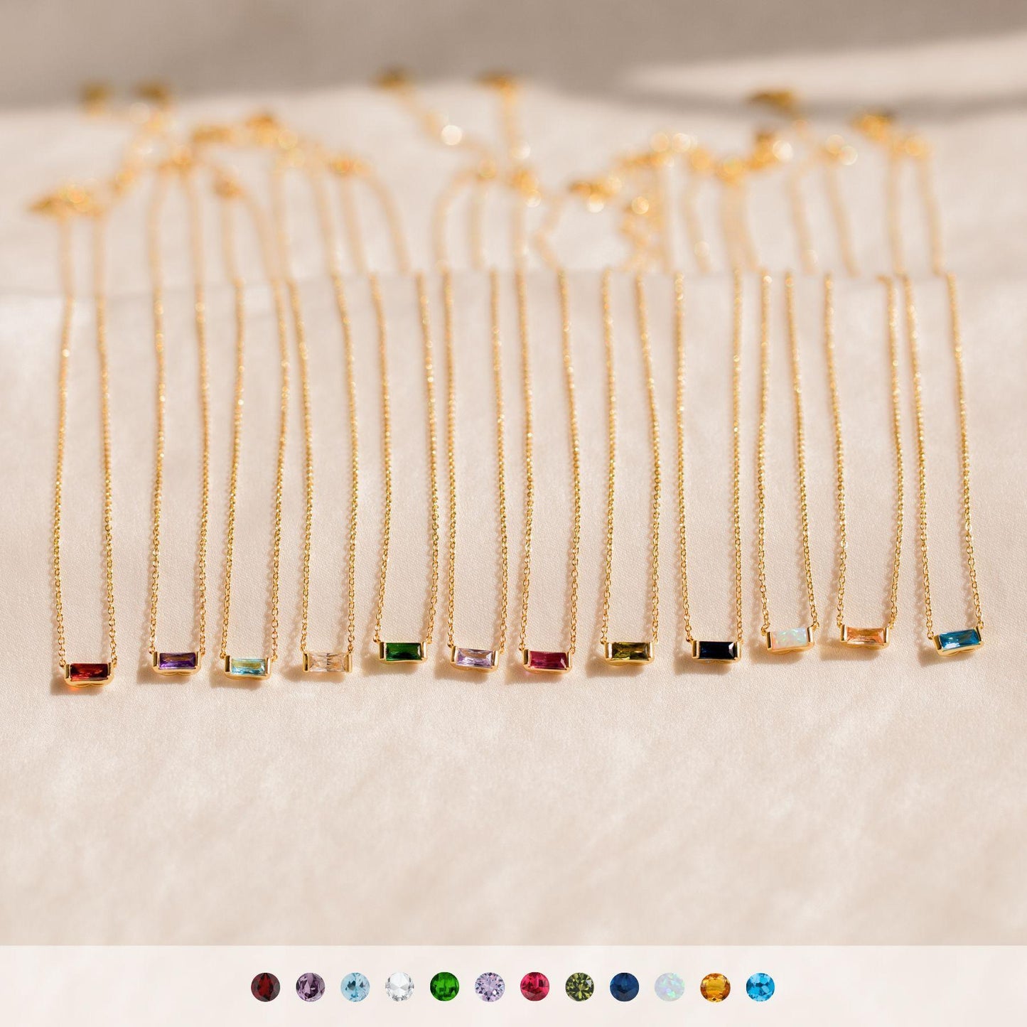 Titanium Steel Birthstone 12 Birthstone Zircon Necklace Monthly Stone Women High Color Retention Ins Necklace