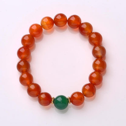Natural Red Agate Bracelet for Women Cat's Eye Stone Beaded Bracelet Red Striped Agate Bracelet Best Friend Gift