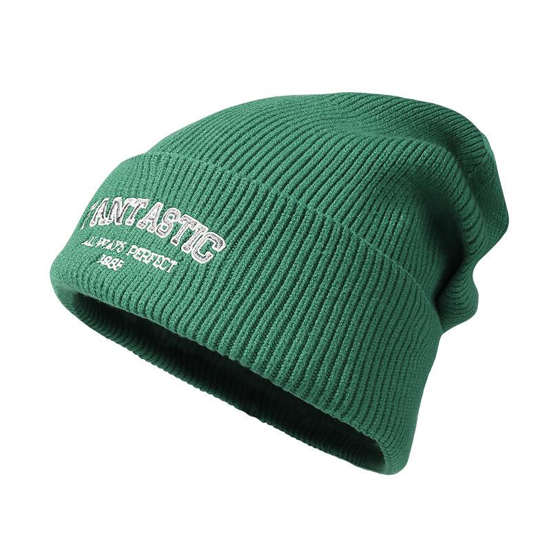Autumn Winter Knitted Hat for Women Korean Version Large Head Circumference Fashionable Cold Hat for Men Trendy Woolen Hat Couple Matching Style