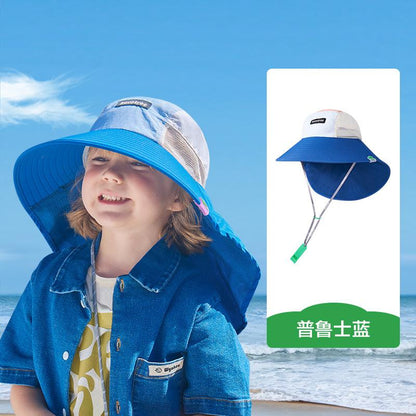 Boys Girls Wide Brim Children Sun Hat Baby Sun Hat UV Protection Beach Summer Hat