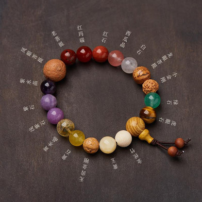 Lingyin Eighteen Seeds Bracelet Nine Purple Fire Eighteen Seeds Design Bracelet Natural Gemstone Multi-Treasure Bracelet