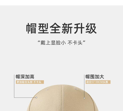 High-Quality Large Head Circumference Hat, Enlarged and Deepened, Spring and Summer Duckbill Cap for Women, Korean Style Baseball Cap with Wide Brim, Sunshade Hat
