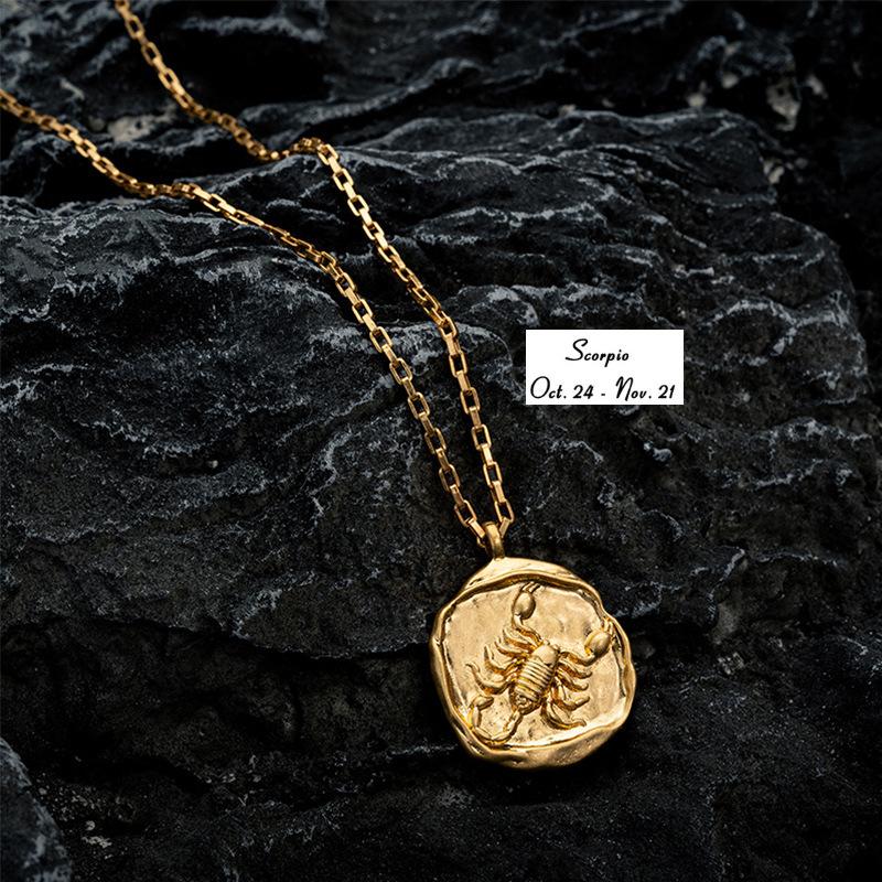 Twelve Constellation Pendant Necklace Furnace Vacuum Electroplating 18k Gold 12 Constellations