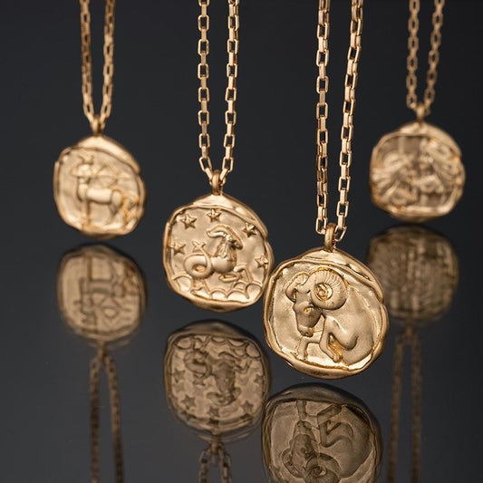 Twelve Constellation Pendant Necklace Furnace Vacuum Electroplating 18k Gold 12 Constellations