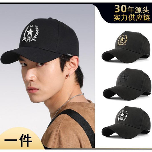 High Crown Hat for Men with Large Head Circumference, Face Slimming Hard Brim Baseball Cap for Outdoor Travel Sunshade