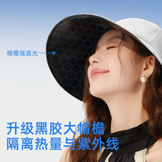 Spring and Summer New Sun Hat Large Brim Vinyl Sun Protection Hat Women UV Protection Foldable Sun Hat