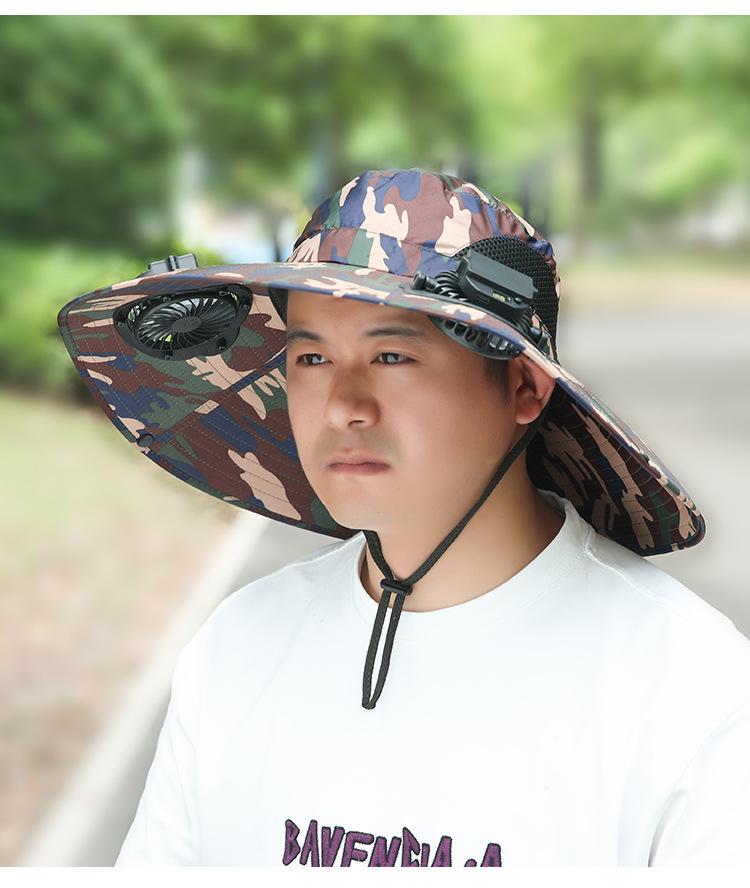 Summer Rechargeable Multi-Fan Hat Pastoral Outdoor Play Work Travel Sunshade Face Shield Wide Brim Sun Hat