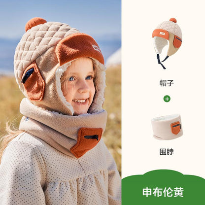 Fluffy Ear Protection Hat Children's Hat Autumn Winter Style Baby Lei Feng Hat Warm Anti-Static Boys Girls Class A