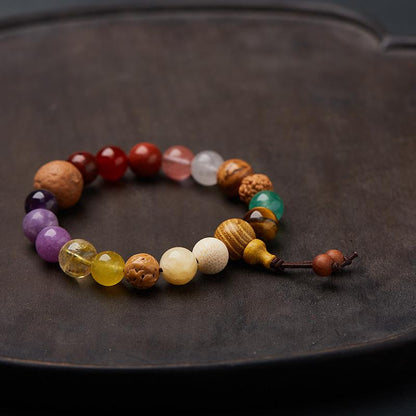 Lingyin Eighteen Seeds Bracelet Nine Purple Fire Eighteen Seeds Design Bracelet Natural Gemstone Multi-Treasure Bracelet