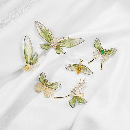 Sparkling Acrylic Transparent Wings Dragonfly Brooch Clothing Accessories Butterfly Corsage Bee Pin