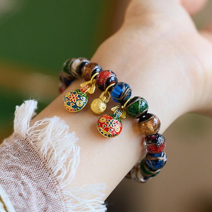 Incense Ash Glazed Bracelet Five-Color Incense Ash Family of Three Perfect Harmony Gold-Devouring Beast Palace Bracelet