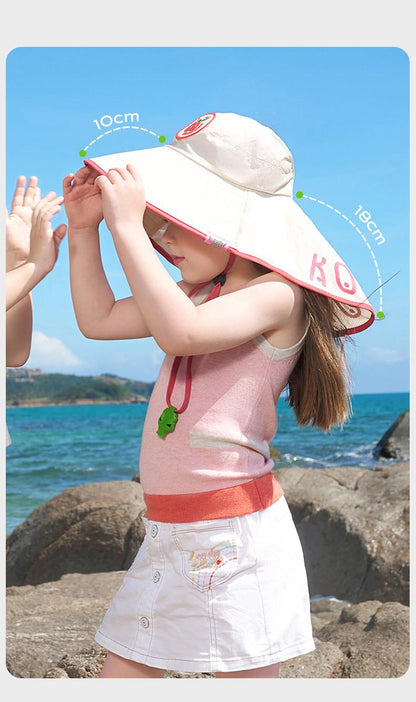 Children's Sun Hat Summer UV Protection Baby Sun Hat Boys Girls Sun Hat Wide Brim Sun Hat