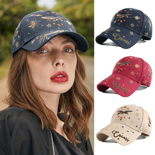 New Baseball Cap for Women In Stock Trendy Brand Korean Version Chinese Style 3D Embroidery Duckbill Cap Casual Versatile Sun Hat