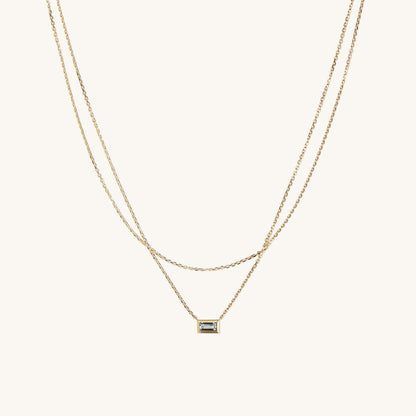 Titanium Steel Double Layer Series Minimalist Necklace Layered Clavicle Chain Star Zircon Stacking Women Color Retention 18K Gold Plated
