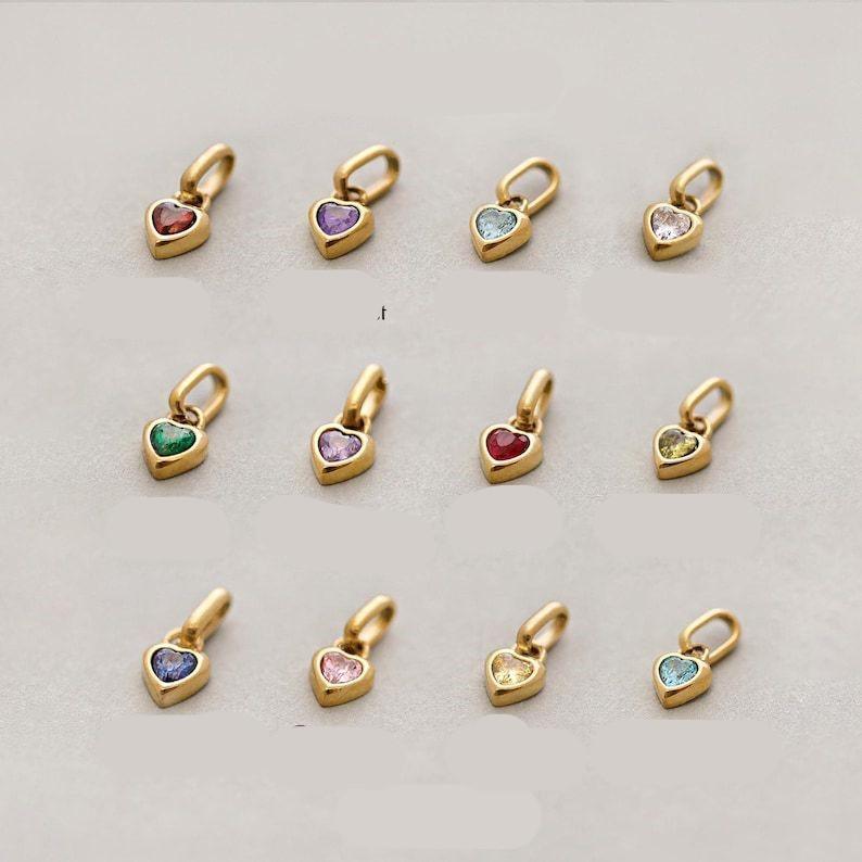 Titanium Steel Necklace Rectangular December Birthstone Pendant Colorful Zircon Clavicle Chain for Women Color Retention 18K Gold Plated Color Retention