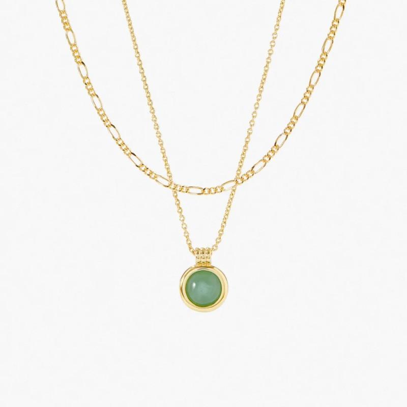 Titanium Steel Double Layer Series Minimalist Necklace Layered Clavicle Chain Star Zircon Stacking Women Color Retention 18K Gold Plated