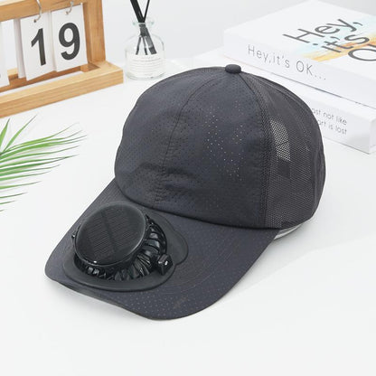 Summer Solar Charging Digital Display Fan Outdoor Quick-Dry Sunshade Sun Protection Wide Breathable Brim Hat Baseball Cap