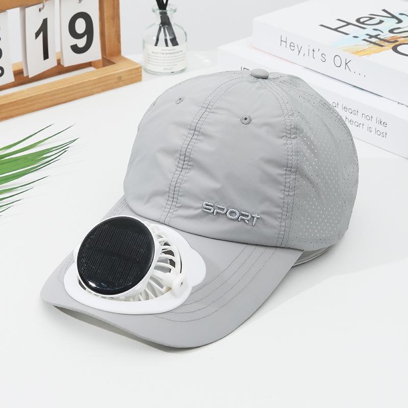 Summer Solar Charging Digital Display Fan Outdoor Quick-Dry Sunshade Sun Protection Wide Breathable Brim Hat Baseball Cap