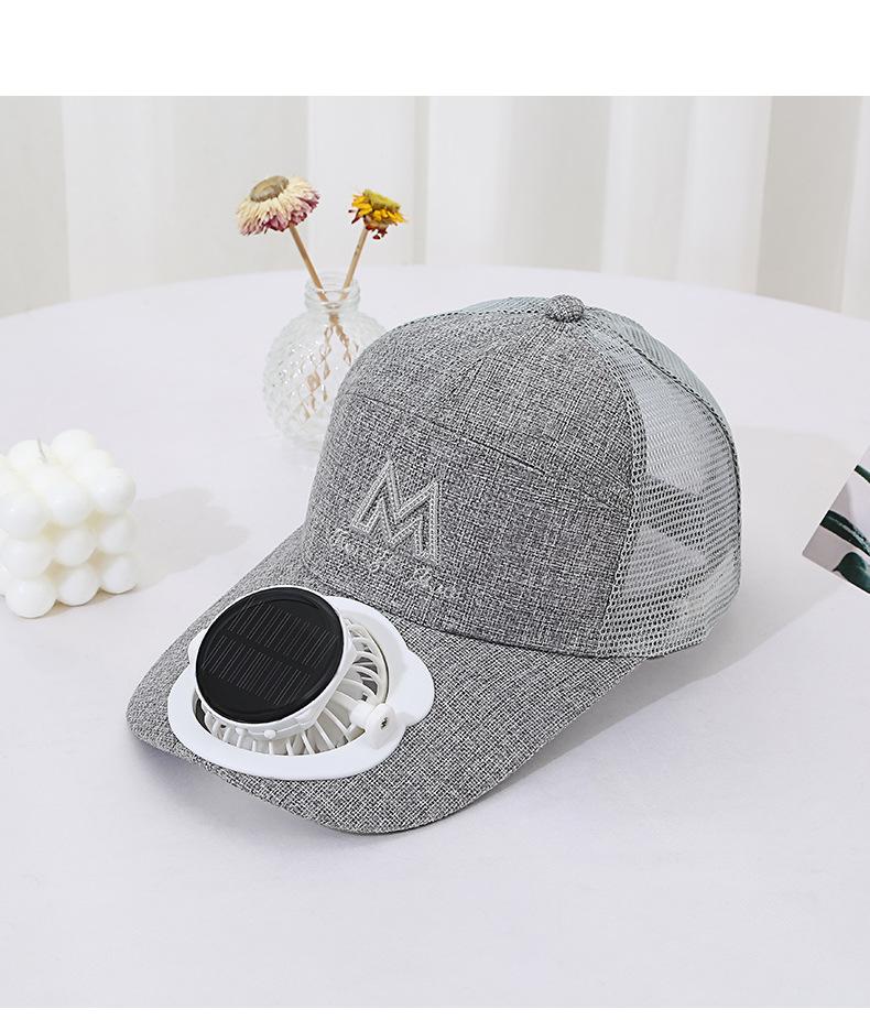 Adult Summer Solar Charging Fan Hat Men and Women Mesh Breathable Mesh Hat Casual Outdoor Extended Brim Sun Hat