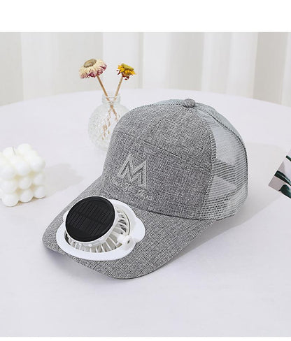 Adult Summer Solar Charging Fan Hat Men and Women Mesh Breathable Mesh Hat Casual Outdoor Extended Brim Sun Hat