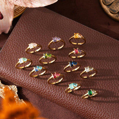 Titanium Steel Multicolor Zircon December Birthstone Ring Plain Band Ring December Birthstone Color Retention