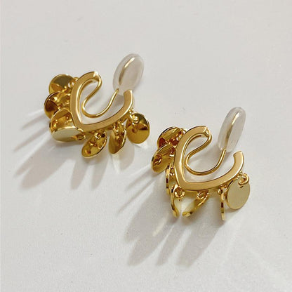 Non-Pierced Earrings for Women Mosquito Coil Ear Clips Heart-Shaped Earrings High-End Earrings New Style