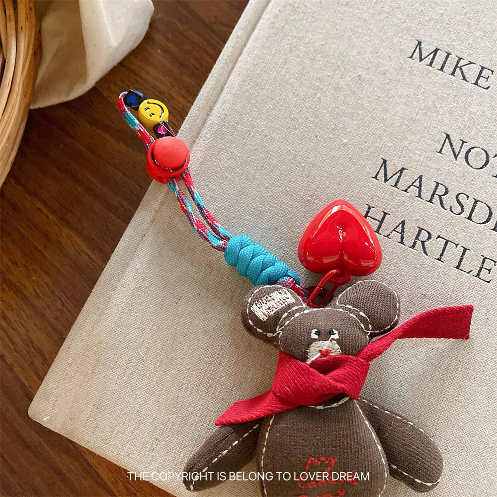 New Cartoon Doll Heart-shaped Lanyard Hanging Ornament Sweet Cute Keychain Bag Pendant Adjustable Lanyard