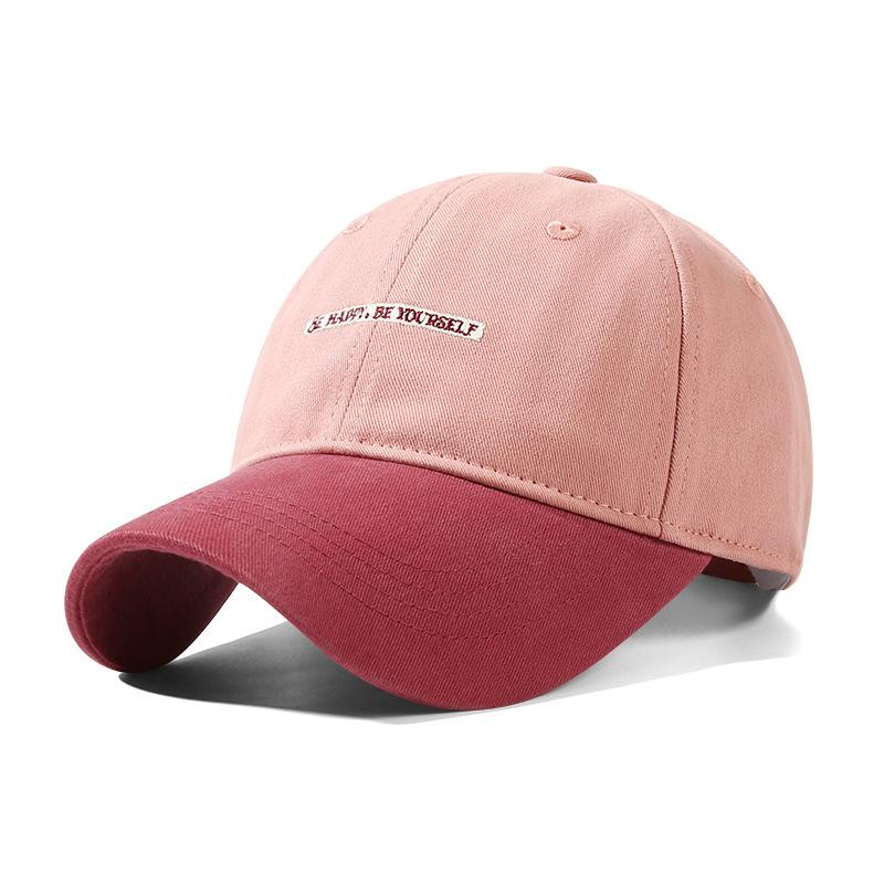 Spring Summer New Pure Cotton Baseball Cap Women Fashion Color-Block Soft Top Duckbill Cap Men Outdoor Casual Versatile Sun Hat
