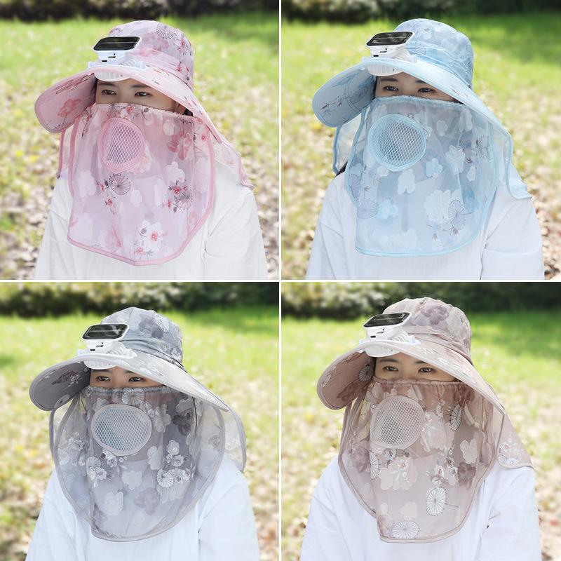 Suitable for Adults Summer Solar Digital Display Charging Fan Hat Wide Brim Greenhouse Work Farming Tea Picking Sunshade Sun Protection Hat