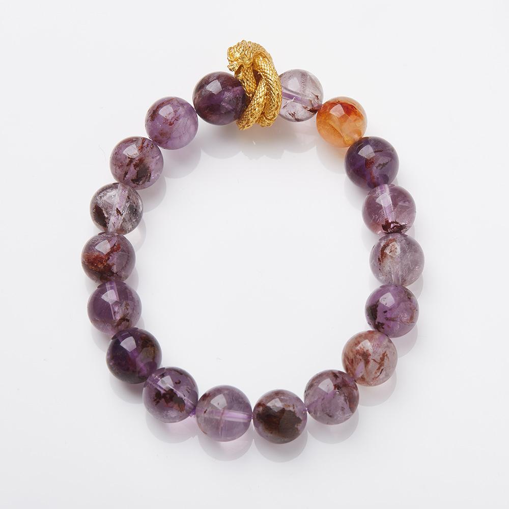 Nine Purple Fire Bracelet for Women Amethyst Purple Phantom Design Crystal Gemstone DIY Bracelet Collection