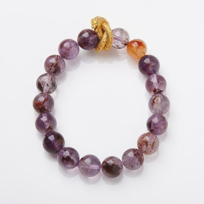 Nine Purple Fire Bracelet for Women Amethyst Purple Phantom Design Crystal Gemstone DIY Bracelet Collection