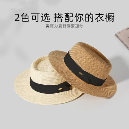 2023 Summer New Women's Straw Hat Outdoor Casual Beach Hat Wide Brim Slimming Sun Hat Vintage Sun Protection Hat