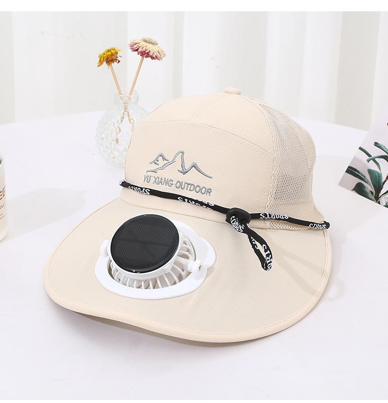 Men's Summer Solar Charging Hat with Fan Fishing Outdoor Sunshade Sun Protection Hat Women's Wide Brim Mesh Hat