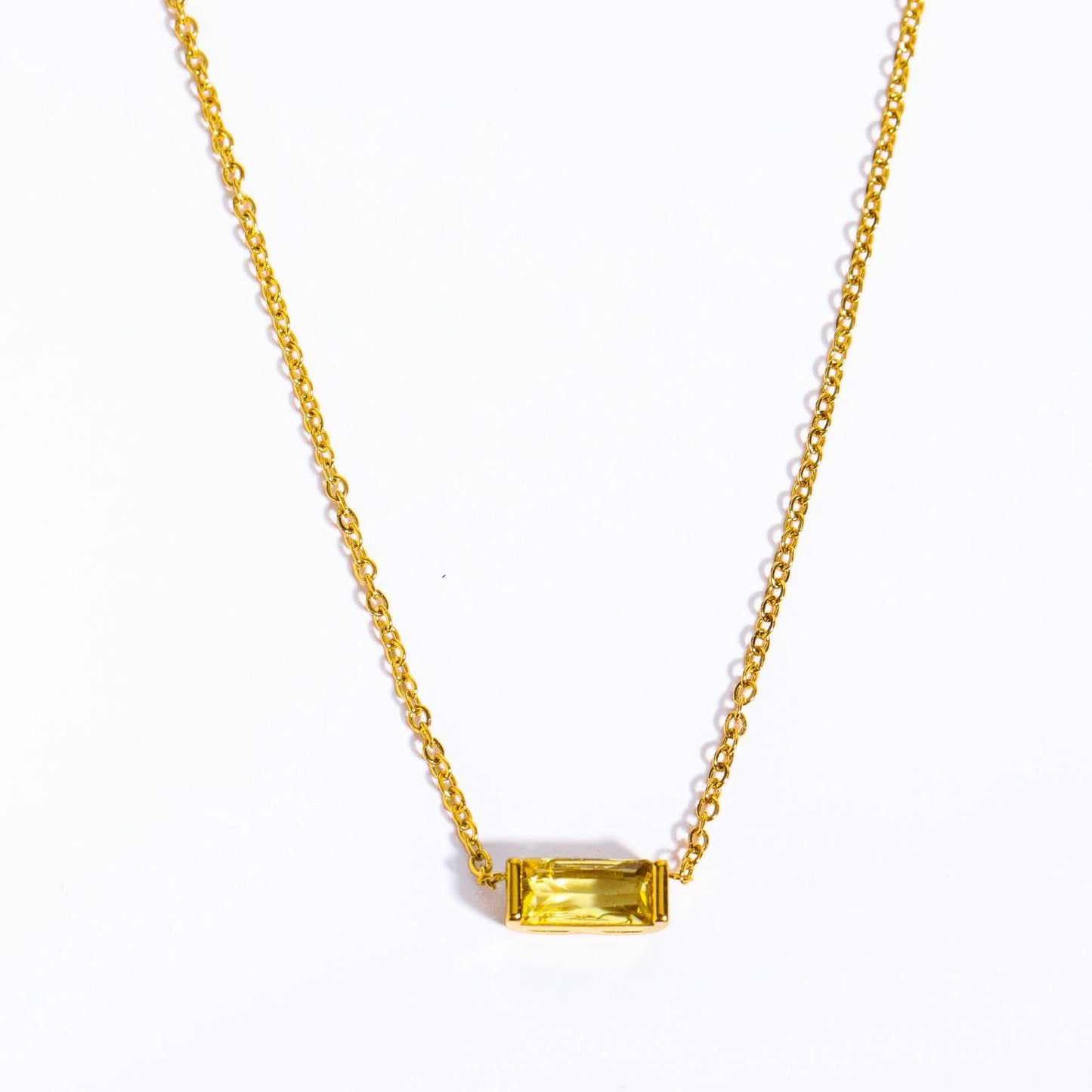 Titanium Steel Birthstone 12 Birthstone Zircon Necklace Monthly Stone Women High Color Retention Ins Necklace