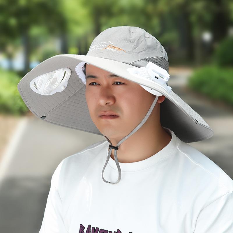 Summer Rechargeable Multi-Fan Hat Pastoral Outdoor Play Work Travel Sunshade Face Shield Wide Brim Sun Hat